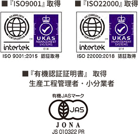 安心・安全な生産体制